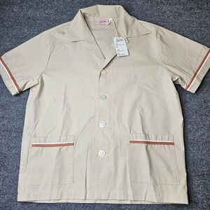 NWT Hammies Mens Cabana Shirt Size Large Sand Beige Beach Coastal